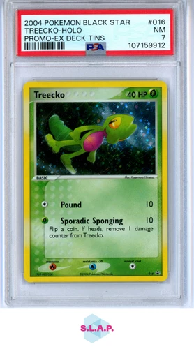 TREECKO POKEMON #16 2004 BLACK STAR PROMO HOLO ENGLISH PSA 7