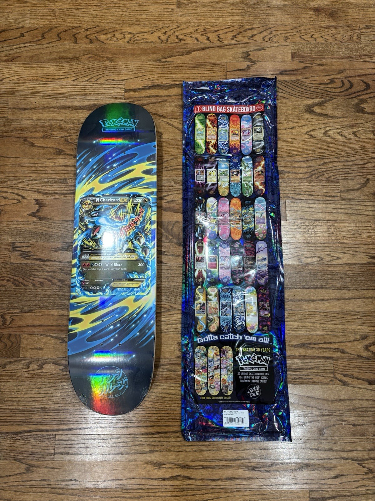Santa Cruz x Pokemon 30th M Charizard EX 69/106 Sealed Skateboard Deck New TCG