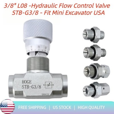 Hydraulic Flow Control Valve - STB-G3/8 - Mini Excavator - AGT - USA-3/8'' L08