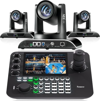 Tenveo NDI PTZ cam, AI tracking, 30X zoom, controller bundle