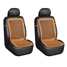 Natural-Wood Beaded Seat Cover with high Ventilation Natural Wood - 2 Packs