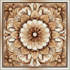 Nuxovilar Peel and Stick Vinyl Floor Tiles, 11.8"x11.8" Vintage Brown Floral ...