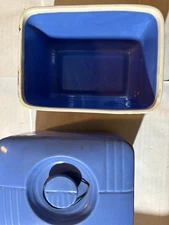 VTG Westinghouse By Hall China Blue Refrigerator Dishes With Lids Lot Of 2