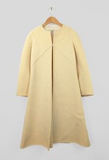 SS1971 CHRISTIAN DIOR Women's Sz XS Cream Wool Clasp Front Coat Overcoat RARE