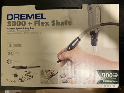 Dremel 3000-2/25 Rotary Tool Kit includes Flex Shaft, Shield Attachment