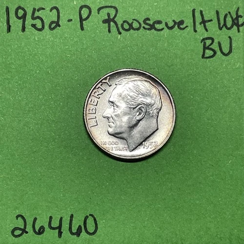 1952 Roosevelt Dime BU Uncirculated Mint State  90% Silver 10c US Coin