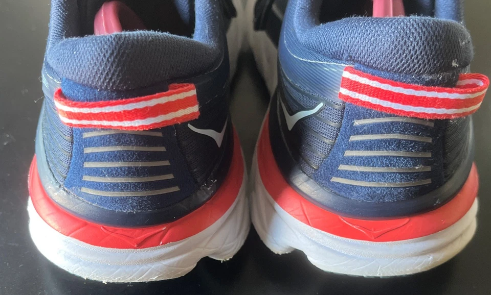 Tênis de corrida Hoka One One azul vermelho Bondi 7 feminino tamanho 11 EUA 1110519BIBBL - Imagem 4 de 4