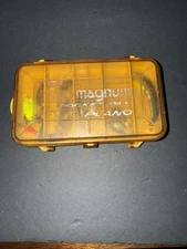 PLANO 3213 Mini Magnum Pocket Pak 2 Sided Fishing Tackle Box W/Used Lures/Tackle