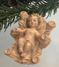 Vintage Baby Jesus Manger Nativity Christmas Italy 2" L x 1.5" W PVC Replacement