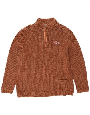 Weird Fish Herren Zip Neck Sweatshirt Pullover Medium Brown Acryl LR11