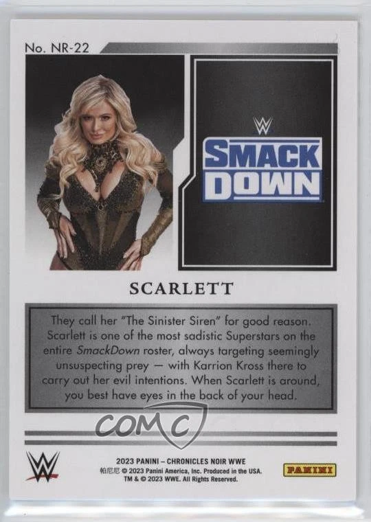 2023 Panini Chronicles WWE Noir /99 Scarlett #NR-22 - Image 2 of 2