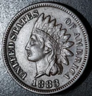 1883 INDIAN HEAD CENT - With LIBERTY & DIAMONDS - XF EF