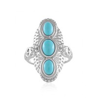 Cavill Ring 925 Silber TüRkis 1,71Ct Oval Damen Boho Vintage Schmuck