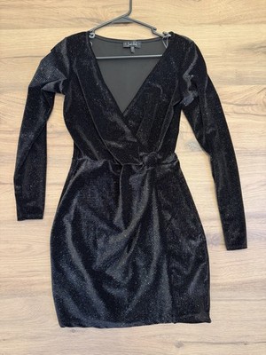 black glitter wrap dress Parker Black Glitter Wrap Dress Dressxox