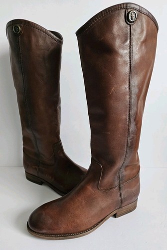 Frye Mellisa Button Knee High Low Heel Riding/Moto Boots Women's Size 7
