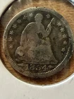 1854 Seated Liberty Half Dime Arrows Silver Coin
