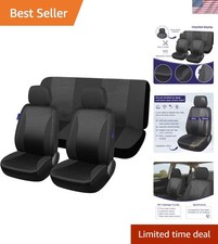 9pcs Car Seat Cover Full Set 3d Foam Support Front And Rear Split Bench Seat...