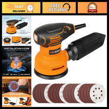 5 Orbital Sander 300w Variable Speed 5000-12000 Opm Includes 20 Sandpapers