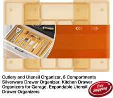 Expandable Cutlery & Utensil Organizer 8 Compartments Kitchen Drawer 23 x 13.2"