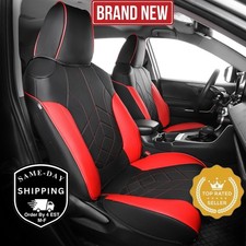 Custom Fit Seat Covers for Toyota RAV4 2019-2025 LE XLE - Black  Red
