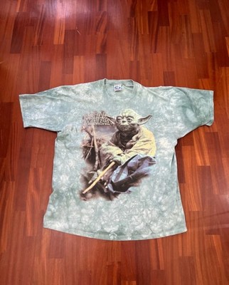 Vintage Star Wars Yoda T-Shirt 1997 Liquid Blue XL Made in USA Tie Dye