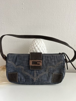Guess Vintage Y2K Denim Baguette Bag Schultertasche Jeans Tasche