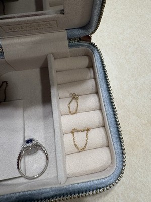 Catbird Sweet Nothing 14K Gold Jewelry Set Ring Size 7.5 + Single Chain Earring