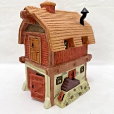 Santa's Best 1994 Keller's Barn Lighted Christmas Village Our Town no cord