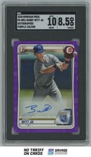 2020 Topps 1st Bowman Prospect Auto 10 Purple RC Bobby Witt Jr. SGC 8.5 /250