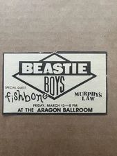 rare BEASTIE BOYS / FISHBONE / MURPHYS LAW newspaper ad Chicago 1987 NYHC hiphop