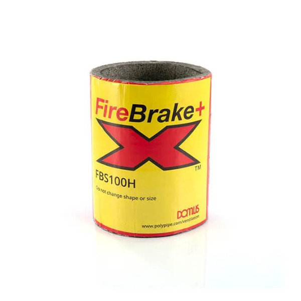 Domus Horizontal Round Rigid Duct 100mm FireBrake+ Fire Sleeve Collar - FBS100H
