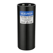 10001200 Uf Mfd 110125 Vac 50/60 Hz Round Motor Start Capacitor Cd60 Single Phas