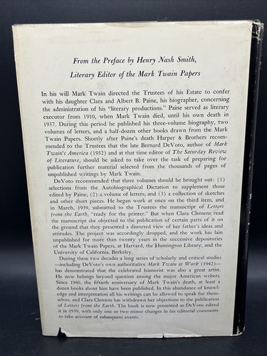 Mark Twain Letters From The Earth 1962 Bernard DeVOTO Vintage Dust Hardcover - Picture 2 of 16