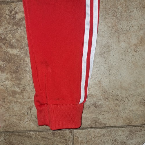 adidas Unisex Kids Track Pants Red Joggers Size 10/12 - Picture 2 of 4