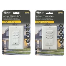 TORK 15Amps 120V In-Wall Countdown Indoor Lighting Timer 2 Pack K 