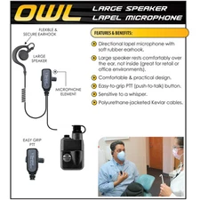 Tactical Ear Gadgets OWL Quick Release Earpiece for Harris / Macom LPE Prism