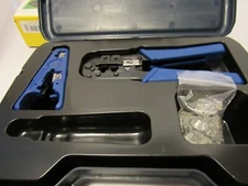 DataShark PA70007 Network Tool Kit Case Stripper Crimper RJ45 Cat5e READ