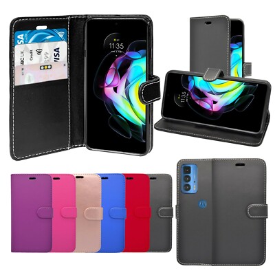Für Motorola Edge 20 Pro Hülle Brieftasche Flip PU Leder Ständer Kartenfach Handy Cover
