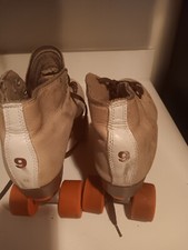 Sure Grip Roller Skates Unisex Size 9 Tan with Orange Wheels