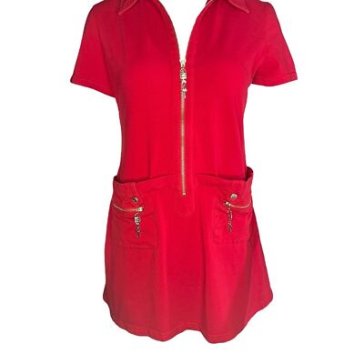 knee length dresses for ladies Christian Dior Red Wool Short Sleeve Dress main image 1