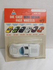 Tintoys Diecast Mini Sedan Fast Wheels White Porsche W.T. 204 Unpunched Card