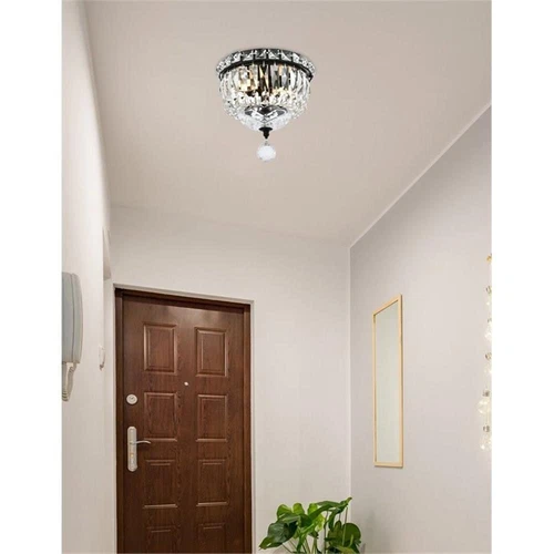 Elegant Lighting Tranquil 8" Metal and Crystal Flush Mount in Black - Picture 8 of 8