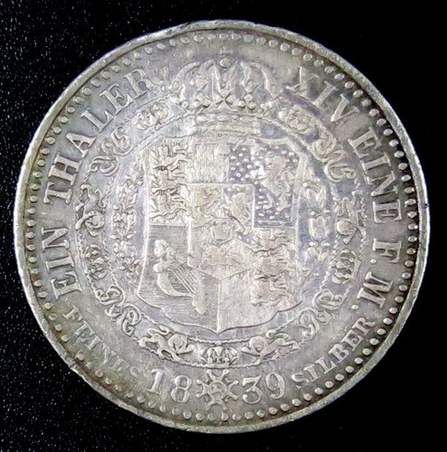 Germany Hannover Thaler 1839A KM 182 Nice grade. - Picture 5 of 6