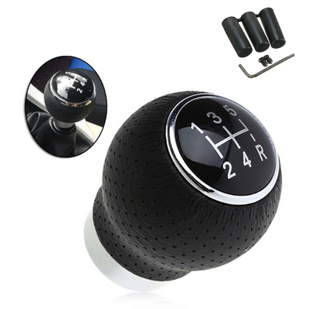 Universal 5-Speed Leather Manual Gear Shift Knob for Cars & Trucks