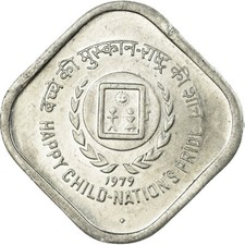 #726401 M&uuml;nze, INDIA-REPUBLIC, 5 Paise, 1979, SS, Aluminium, KM:22