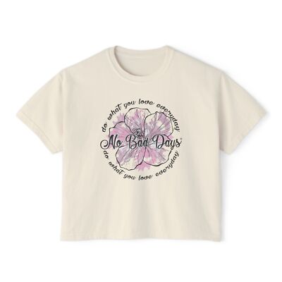 NO BAD DAYS   Tee Hibiscus Tie Dye Women's Boxy Shirt Floral Casual Summer Top