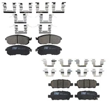 TRW Pro Front Rear Ceramic Pad Set Clips Brake Kit For Nissan Altima Juke Sentra