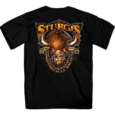 Sturgis 2022 Crazy Buffalo Motorcycle Rally Black Hills USA  Biker Shirt SPB1005
