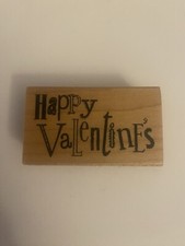 Inkadinkado Happy Valentines Wood Mounted Rubber Stamp EUC RS26