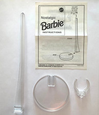 NEW BARBIE ADJUSTABLE CLEAR TRANSPARENT DOLL DISPLAY STAND SEETHROUGH WAIST GRIP